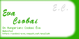 eva csobai business card